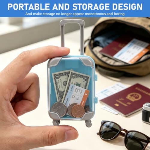 Mini Suitcase Gift Box, 4 Pieces Mini Suitcase, Reusable Travel Voucher Packaging with Wheels, Suitable for Surprises such as Birthdays, Weddings and Money Gifts — view 5