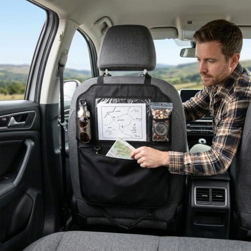 BOFYTR Car Seat Organiser, Back Seat Storage with Zipper, 41 x 61 cm — view 5