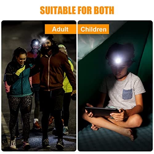 flintronic LED Head Torch, 2 Pack USB Rechargeable Headlamp, IPX6 Waterproof Headlight Flashlight, Ultra-Light Super Bright 160 Lumens LED Head Torch with Motion Sensor and Red Light Modes — view 6