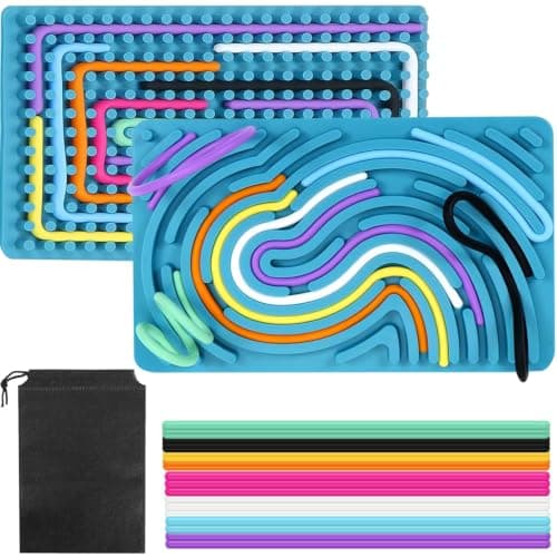 YXHZVON Sensory Activity Board Silicone Fidget Toys for Kids & Adults(Blue)