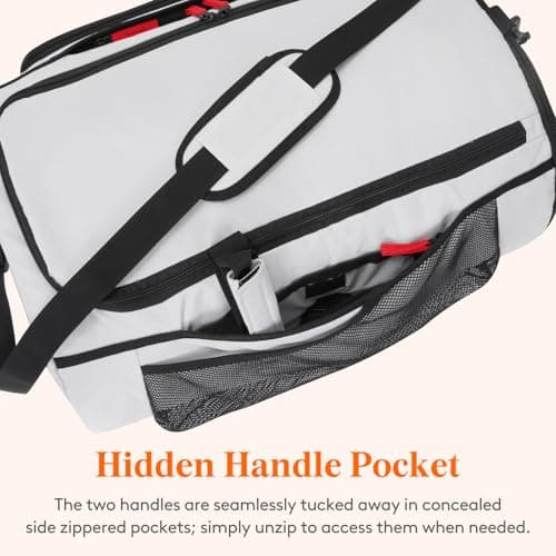 Lifewit Silver Grey Sports Duffle Gym Bag with Separate Shoe Compartment — view 4