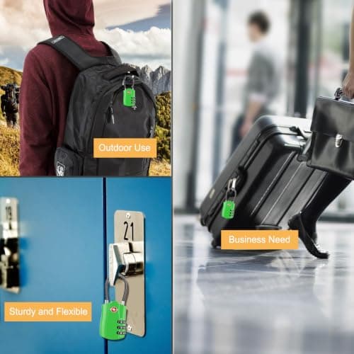 Diyife TSA Approved Luggage Locks with Flexible Steel Cable, Easy to Set up — view 4