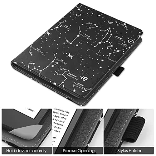 HGWALP Universal Case for 6" eReaders, Folio Leather Stand Cover with Handstrap Compatible with All 6 inch Kindle Paperwhite/Kobo/Tolino/Pocketook/Sony E-Book Reader-Constellation — view 4