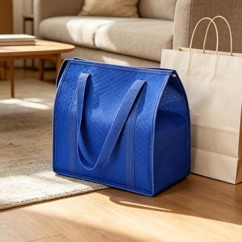 Nkmifeg Insulated Shopping Bags for Food with Leakproof Zipper Seal 2 Pack — view 3