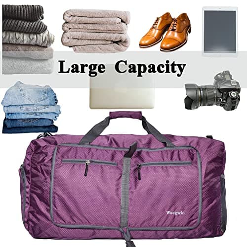 ehsbuy 60L Foldable Travel Duffle Bags for Men Women Large Holdall Waterproof Overnight Weekend Bags for Gym Luggage — view 5