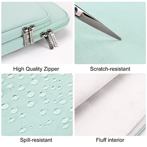DOMISO 15.6 inch Water-Resistant Laptop Sleeve Bag Carrying Case with Handle for Lenovo Yoga 720 IdeaPad S510 320 ThinkPad T570 E575/HP Envy Pavilion/Dell XPS 15/15.6" Notebooks,Mint Green — view 4