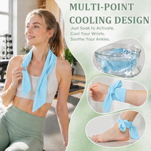 Cooling Towel for Neck, Reusable & Long Lasting Gel Cooling Neck Wrap(Blue） — view 2