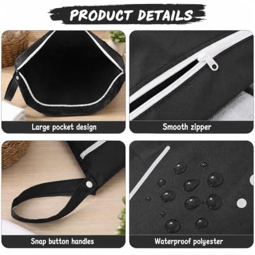 Travel Laundry Bag, 4pcs Small Laundry Bag, Laundry Bags Set with Multiple Sizes, Ideal for Wet Swimwear Storage and Clothing Organisation, for Family Vacation, Swimming and Gym — view 3