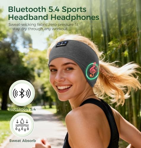 MUSICOZY Sleep Headphones Upgraded BT.5.4 Silent Velcro Headband Headphones — view 6