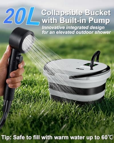 Spopal 2026 Upgraded 13000mAh All-in-One Portable Camping Shower Kit — view 4