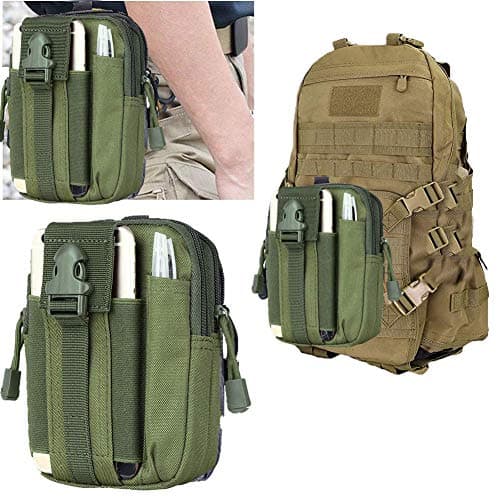 ZhaoCo Tactical Molle Pouch, Compact Utility Belt Pouch Military Army EDC Pouch Waist Bag Fanny Packs for Sports Hiking Camping - Army Green — view 6