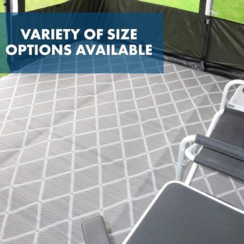 Purely Outdoors Superior Awning Carpet - Eco-Friendly, Padded, Breathable, Non-Slip, Reversible Groundsheet Mat for Caravan Awnings, Tent, Motorhome, Beach, Picnic, Decking (Hampton Grey, 250 x 250cm) — view 2