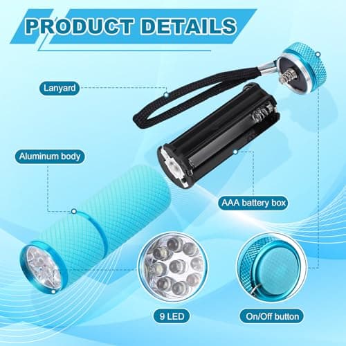 saerryor 8 Pack Mini Torch Set LED Super Bright with 9 LEDs — view 3