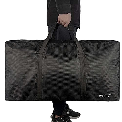 WEERY Large Travel Duffle Bag, 96L Extra Waterproof Holdall Lightweight Foldable Duffel Bag for Men Women, Black — view 5