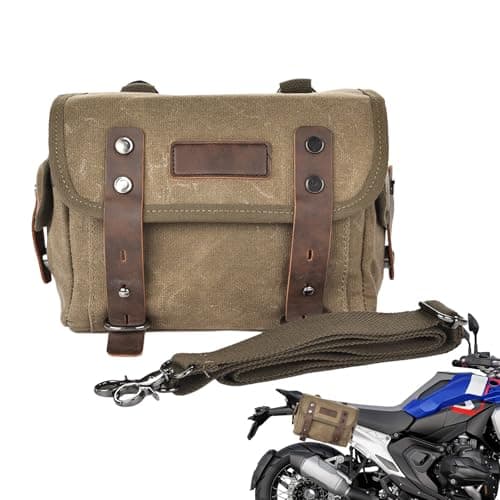 Generic Motorcycle Saddle Bag, Canvas, Khaki, Bicycle Compatible, Side/Seat Mount, Soft Shell, 1.37 lbs, 1 Count