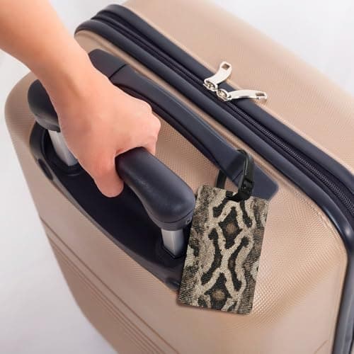 Snake Skin Pattern Brown and Beige Scales Luggage Tag Travel Bag Suitcase Baggage Name Tags — view 5