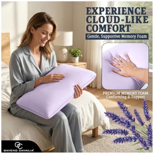 GC GAVENO CAVAILIA Lavender Scent Pillow Memory Foam with Removable Cover — view 3