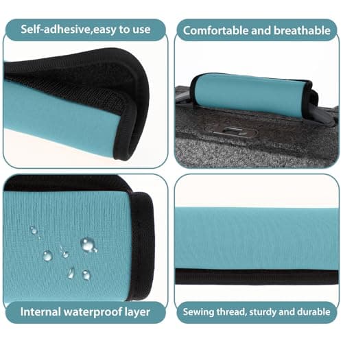 2 Pack Luggage Handle Wraps for Suitcase Bright Color Luggage Handle Covers Suitcase Tags identifiers Travel Accessories for Airplane/Flying (Sky Blue) — view 3