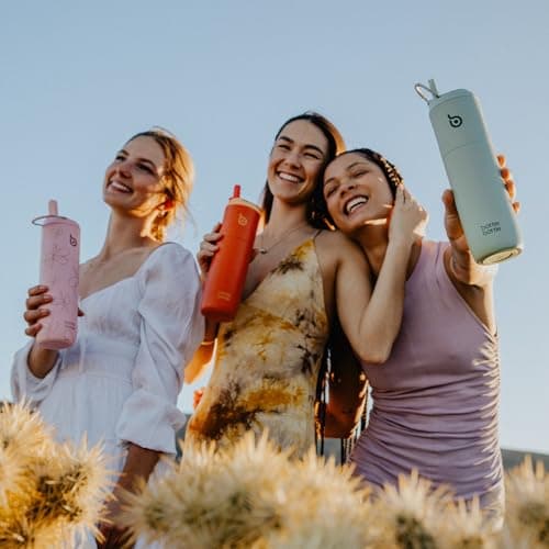 Bottle Bottle Insulated Water Bottle700ml(24oz) with Straw and Lid Stainless Steel Sports Travel Gym Water Bottles Metal Drink Flask with Handle for Man and Women(Flower Frenzy) — view 6