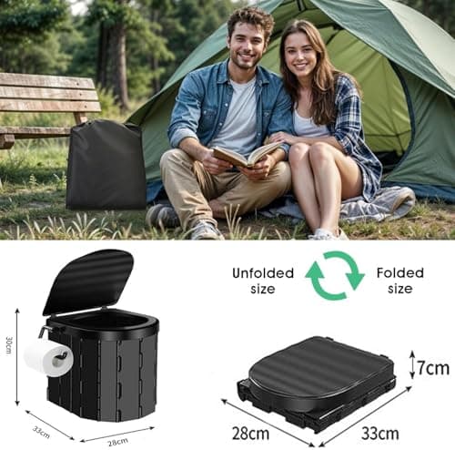 Collapsible Portable Toilet – 5-in-1 Outdoor Camping Toilet for Car, SUV, Campervan, Boat & Fishing – Lightweight Foldable Loo with Bucket for Travel, Hiking & Emergency — view 2
