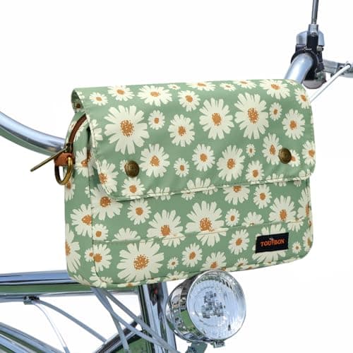 Waterproof Canvas Bike Panniers Bicycle Pouch Handlebar Bag Flower Pattern