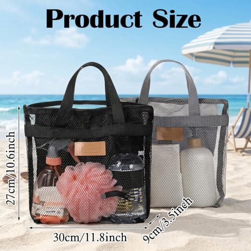 HJZHII 2Pcs Mesh Shower Caddy Bag, Portable Shower Bag — view 2
