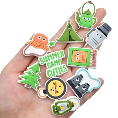 20PCS Camping Shoe Decoration Charms, Hiking Travel Outdoor Cartoon Charms for Clog Sandals Wristband Bracelets, PVC CLOG Charm Accessories for Girls Boys Teens, Party Favor Birthday Festival Gift — view 2