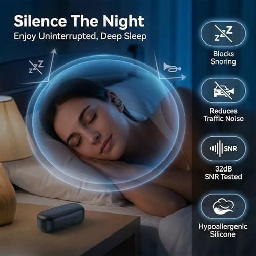 Reusable Ear Plugs for Sleep, 32dB Noise Reduction, Side Sleeper Comfort — view 2