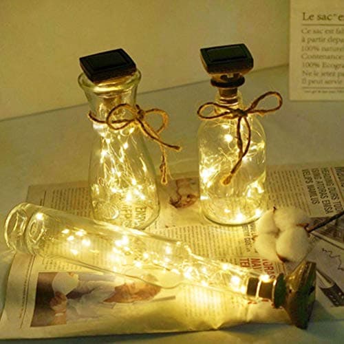 YUEHISY Solar Power Wine Bottle Cork String Light 20 LED Fairy String (9 — view 4