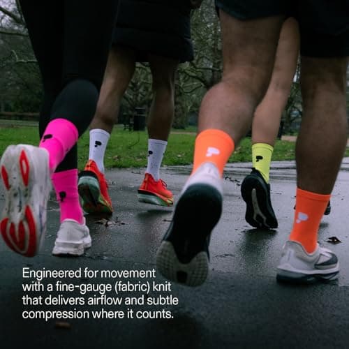 Puresport Performance Running Socks (Orange, S/M), Moisture-Wicking Training Socks with Subtle Compression, Breathable & Durable, Optimal Support for Women & Men, Long-Distance Running, Gym, Hyrox — view 2