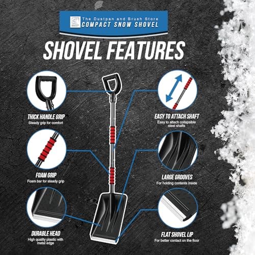 Travel Snow Shovel Heavy Duty with Detachable Multi Section Handle, Collapsible Snow Removal Tool for Car, Travel, Outdoor Camping, Garden etcs — view 2