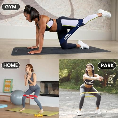 MAVIKS Exercise Bands Resistance Bands for Working Out, Set of 5 Stretch Bands, Elastic Resistance Loop Bands for Physical Therapy, Pilates,Yoga, Stretching, Home Fitness with Guide and Carry Bag — view 6
