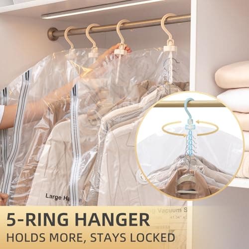TAILI Hanging Vacuum Storage Bags, Vacuum Storage Bags for Coats, 4 Jumbo — view 4