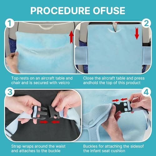 Drqzwp Toddler Airplane Bed, 1-12 Months Old Baby Travel Essentials for Flying, Portable Baby Airplane Bed for Flight, Suitable for Airplanes — view 6