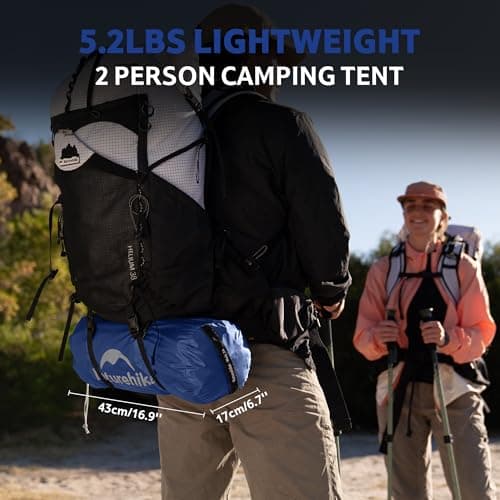 Naturehike Bleik Camping Tent, Lightweight Backpacking Tents Waterproof Double Layer for Outdoor Hiking Trekking (2 Man-Blue-No Canopy) — view 2