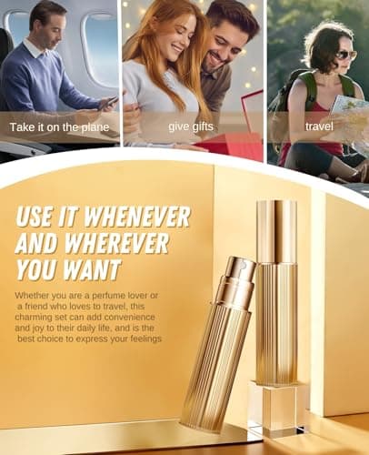 ASADAYS Portable Perfume Atomiser Refillable - 5ml Empty Travel Spray Bottle, Nano Mist, Bottom Filling Mini Atomizer, Pocket Size Cologne Dispenser for Women and Men (Gold, PA) — view 6