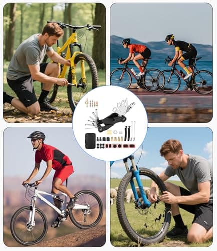 Bike Tire Repair Tool Kit For Travel, 17 In 1 Bicycle Tool Kit, Travel Camping With Storage Bag, Bicycle Tool Used For Mountain Bike And Road Bike — view 4