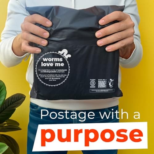Simplelifeco UK Eco Friendly Compostable Mailing Bags (Medium: 12 x 16”, Pack of 10) - Compostable Mailers - Postage Bags - Eco Friendly Packaging — view 4
