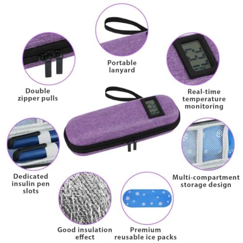 AOOWU Insulin Cooler Travel Case with Temperature Display, TSA Approved — view 4