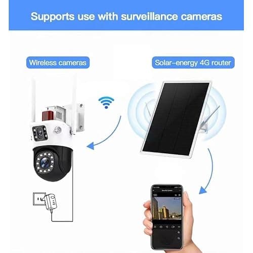 SECUEYE Solar 4G LTE Modem Router, Outdoor 2.4Ghz WiFi Hotspot, VSIM & SIM Card-Slot, Built-in 26000mAh Battery, IP66 Waterproof, Ideal for Trail Camera Security Camera — view 2