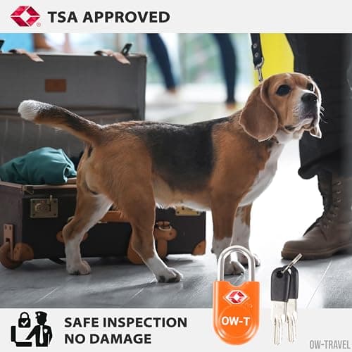 OW-Travel Suitcase Locks with Keys, TSA Approved Luggage Padlocks, Orange 2 — view 6