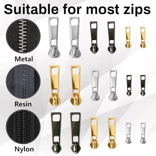 Zip Repair Kit (99-piece), Universal Zipper Pull Replacement (#3/5/8) — view 4