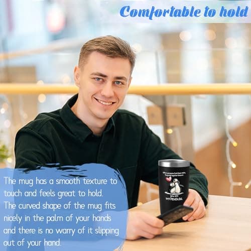 Livole You Are My Penguin 20oz Double Walled Insulated Travel Mug, 600ml, Black, Stainless Steel, Valentine Gifts for Him, Boyfriend, Husband — view 4