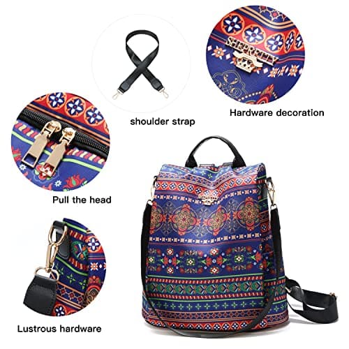 shepretty Waterproof Anti-theft Backpack for Women Travel, 8888R, M, Oxford — view 4