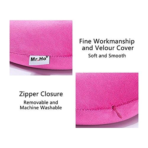 Mr.Ho U Shaped Memory Foam Air Pillow Neck Head Cushion Support Rest Outdoors Car Office Home Travel Pillow (Pink) — view 3