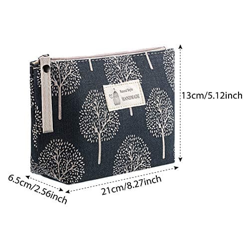 BOAO 4 Pcs Canvas Cosmetic Pouches for Purse Makeup Bags Set — view 2
