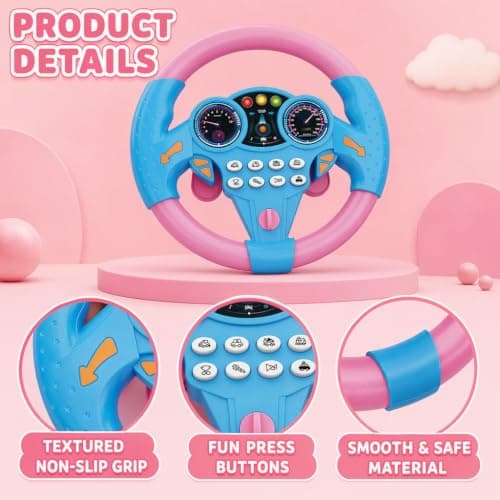 1 Count Toy Steering Wheel, Kids Steering Wheel For Car Seat — view 3
