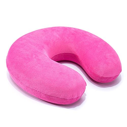 Mr.Ho U Shaped Memory Foam Air Pillow Neck Head Cushion Support Rest Outdoors Car Office Home Travel Pillow (Pink)