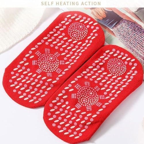 Tourmaline Thermal Circulation Self-Heating Socks - 3 Pair Slimming Foot Massage Socks with Acupressure for Men & Women (Black3) — view 2