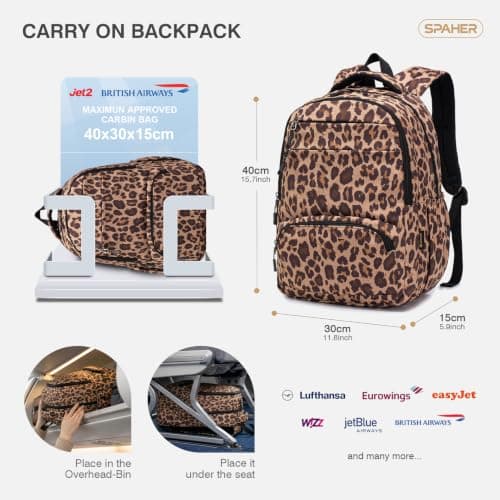 SPAHER Cabin Bag 40x30x15 British Airways Travel Backpack Hand Luggage 20L — view 3